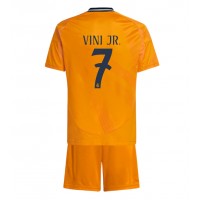 Camiseta Real Madrid Vinicius Junior #7 Visitante Equipación para niños 2024-25 manga corta (+ pantalones cortos)